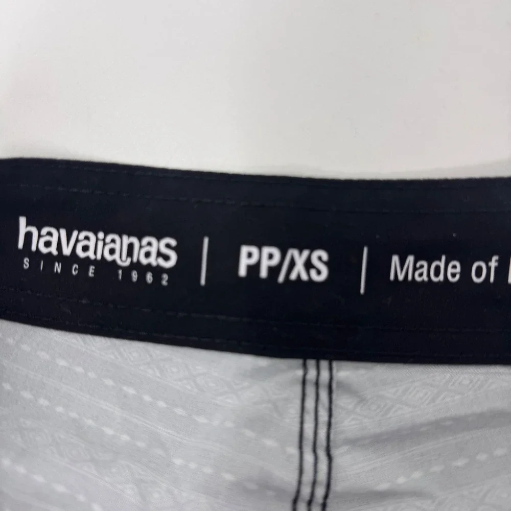Havaianas Mens Geometric Stripe Board Shorts Black Grey Swim Trunks‎ Size XS